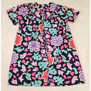 EUC VTG Kelly Reed Tropical Nightgown House Dress Mumu Robe Womens Size 18